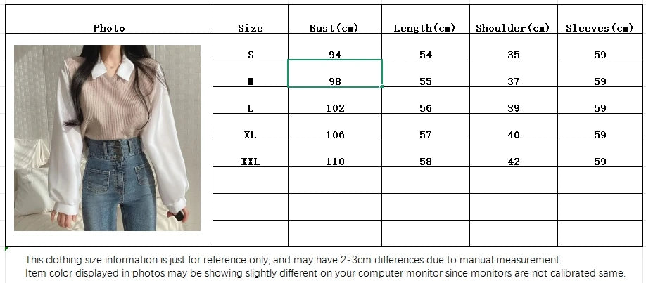 Summer Blouse Women Korean Style False Two-piece Polo Collar Blouses Y2k Tops Streetwear Loose Youth Pullovers Elegant Shirt.