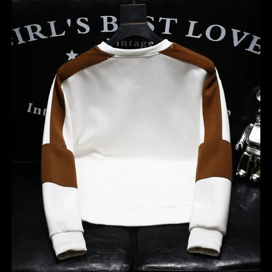 Kontrast Patchwork Plus Größe Trend Hoodies Sweatshirts männer Frühling Herbst Langarm Harajuku Tops Mode Lässig Männer Kleidung