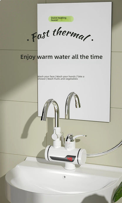 Electric Hot Cold Mixer Tap 3000W Instant Heating Faucet 360 Degree Rotation Fast Heating Tap Digital Kitchen Bathroom Supplies