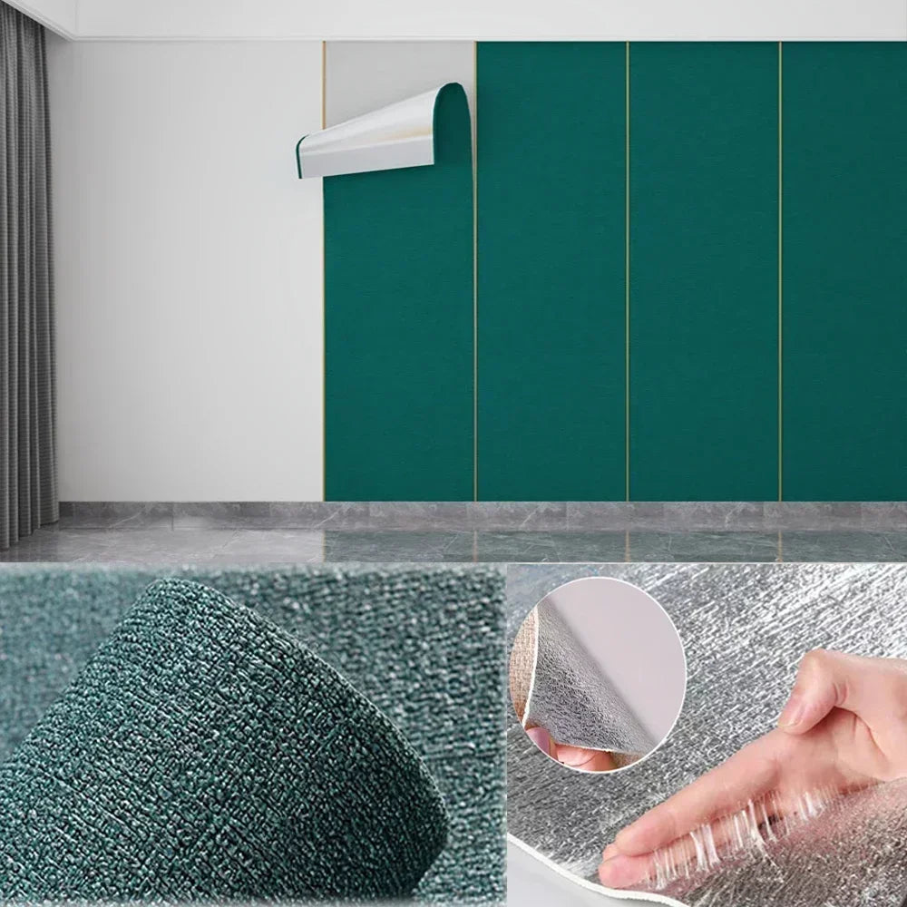 Leinen 3D verdickte Wandaufkleber selbstklebende feuchtigkeitsbeständige wasserdichte Tapete für Wohnzimmer Schlafzimmer Küche Dekor Tapete