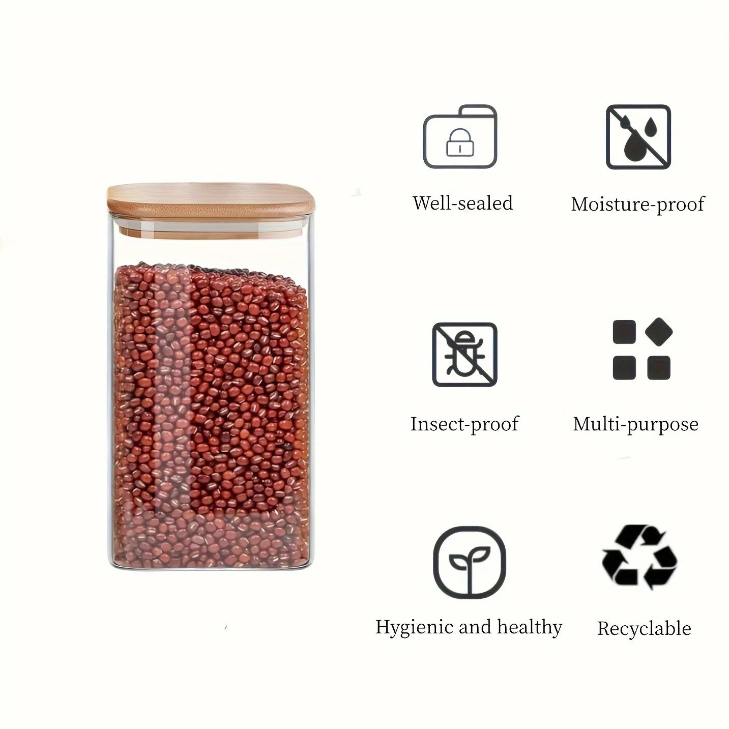 1/2/4/8pcs, 10oz Glass Jars With Airtight Lids, Candy Jars, Food Storage Containers With Bamboo Lids, Clear Jars.