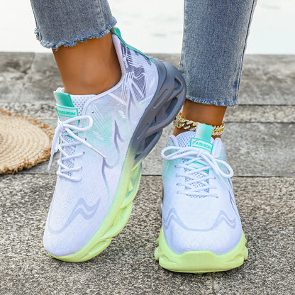 Women's Sneakers 2025 New Fashion Breathable Trainers Comfortable Sneakers Women Mesh Fabric Lace Up Female Footwear Women Shoes.