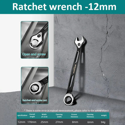 1PC 6-22mm Kombination Ratsche Dual-zweck Schlüssel Metric Universal Spanner arbeitssparende Anti Slip reparatur Werkzeug Hand Werkzeug