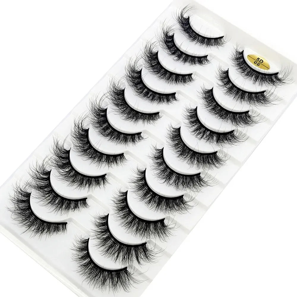 10 Pairs Lashes Fluffy Soft Russian Volumes Mink Lashes 3D Mink Eyelashes Lashes Reusable Fluffy False Lashes Russian Extensions.