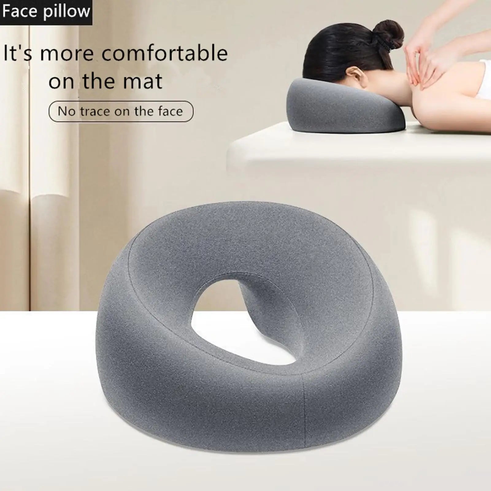 Face Down Pillow Prone Pillow for Prone Face Down Resting Comfort Memory Foam Ergonomics Home Massage Headrest for Beauty Salon.