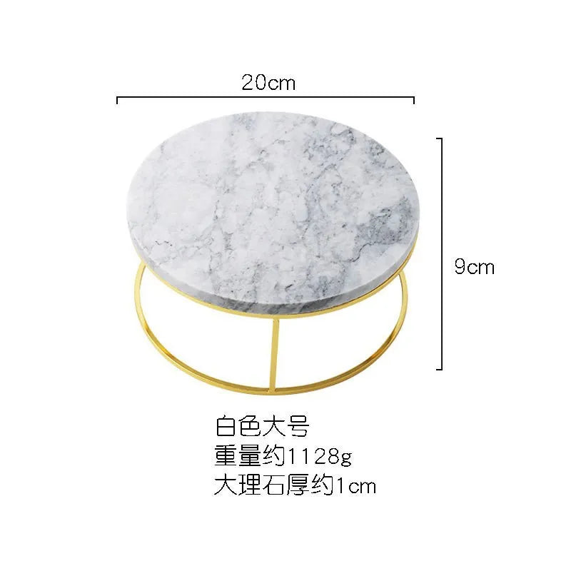 Nordic Marble Cake Dessert Tray Decoration Modern Simple Home Makeup Tools Jewelry Storage Plate Fruit Snack Chocolate Display.