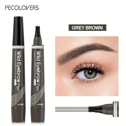 6 Colors 1pc Eyebrow Pen Waterproof 4 Split Tip Eyebrows Pen Eyebrow Tattoo Pen Waterproof Liquid Black Eyebrow Makeup Pencil.