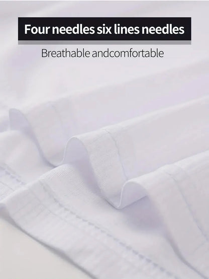 Round Neck T-Shirt 6-Piece White Ultra-Light Men's Quick-Drying Breathable Sweat-Absorbent Shirt Suitable for Fitness Gym and Ru.