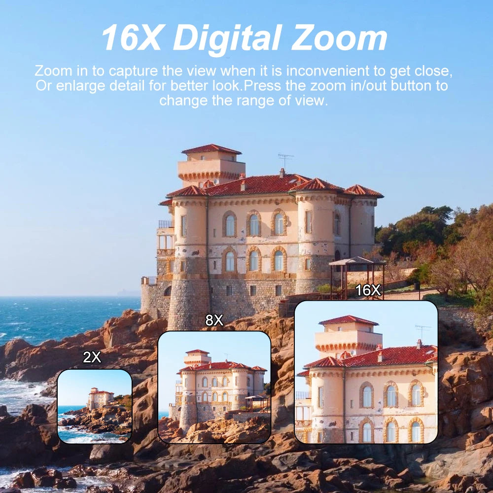 Ourlife AC800 Compact Digital Photography Camera 4K WiFi Webcam Retro Vlog Recorder YouTube 3" Screen 16x Digital Zoom Camera.