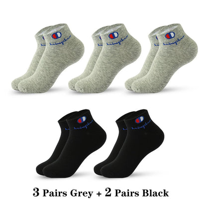 5/10/20 Pairs Men Ankle Socks Cotton Brand Classic Fashion Black White Socks Breathable Mesh Athletic Sports Socks for Summer