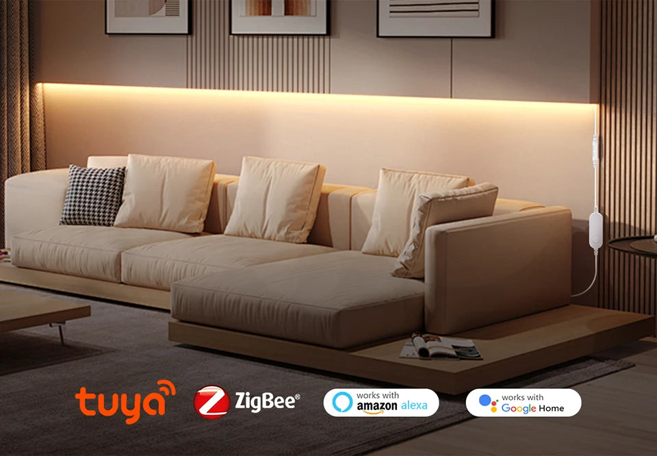 RGB Neon Light LED Strip ZigBee 5V USB Flexible RGB Rope Tube Lamp Warm/White Dimmable Lights for Tuya SmartThing Alexa Google.