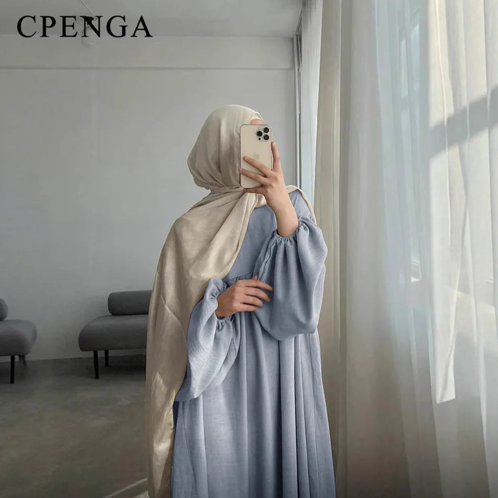 Modest Nursing Clothes for Muslim Women 2025 Elegant Arabic Muslim Dress Eid Dubai Plain Nursing Abaya Fashion Turkey Solid Robe.