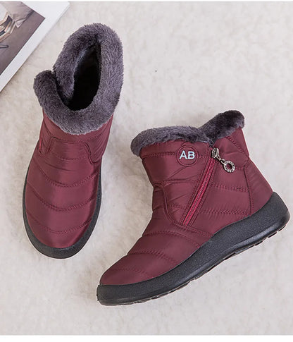 Women's Boots Women's Ankle Boots With Fur Winter Shoes Women Low Heels Winter Boots Snow Waterproof Botas Mujer Winter Footwear.