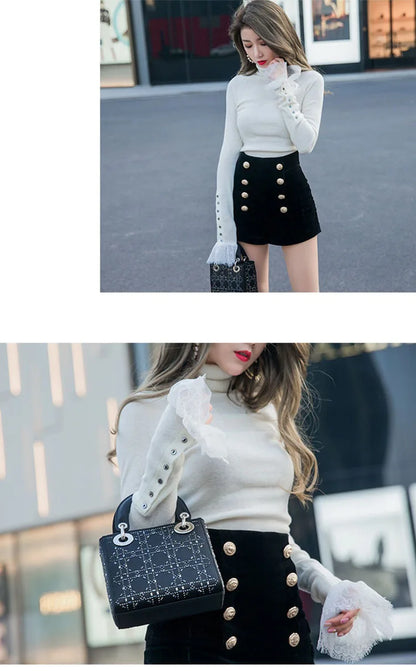 Autumn Winter High Waist Velvet Wide Leg Shorts Women Chic Double Breasted Short Pants Fashion Sexy Bottoms Casual Ropa Mujer.