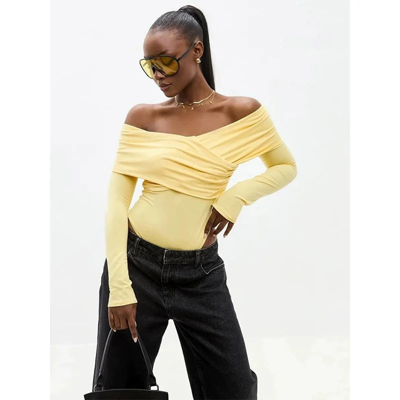 Women Spring Sexy Red Bodysuits Backless Solid Corset Slim Fashion Crossed Bodysuits Long Sleeves Casual Female Knitted Rompers