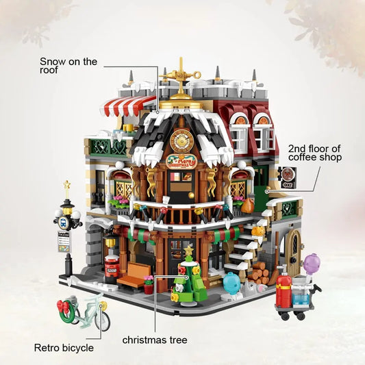 2506Pcs Creative Christmas Coffee Shop Building Blocks Kit MOC Modular House Model Building Sets Gifts for Adults Kids Boys Toys.