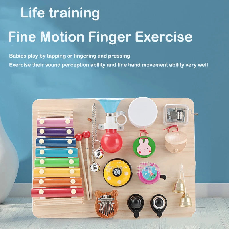 NEW Busy Board Montessori Early Educational Toys Cognitive Training Infant Skills Learning Wooden Game Busyboard DIY Accessories.