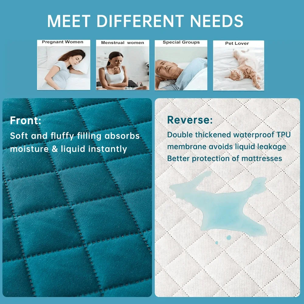 1pc 3D Air Fabric Thick Mattress Cover, 100% Waterproof Mattress Protector, Soft and Breathable Fitted Bed Sheet (No Pillowcase).