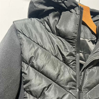 Unizera 2023 Herbst/Winter neues Produkt Damenmode vielseitig lässig lang ärmelig Stehkragen gespleißt Baumwoll mantel.