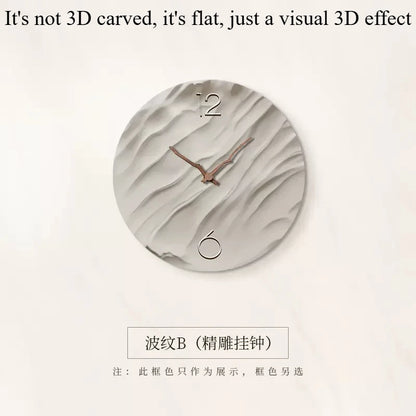 Stumme Wanduhren für Wohnzimmer, moderne runde Uhr, simulierte Stummuhr, fortschrittliches Licht, luxuriös, dekorativ, Wohnzimmer