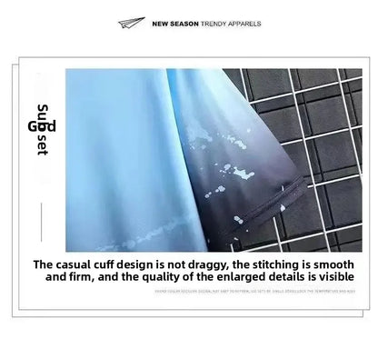 Cool Ice Silk Short Sleeve And Shorts Sports Set for Men Summer 2025 New Style Trendy Teenagers Casual Fashion Outfit.