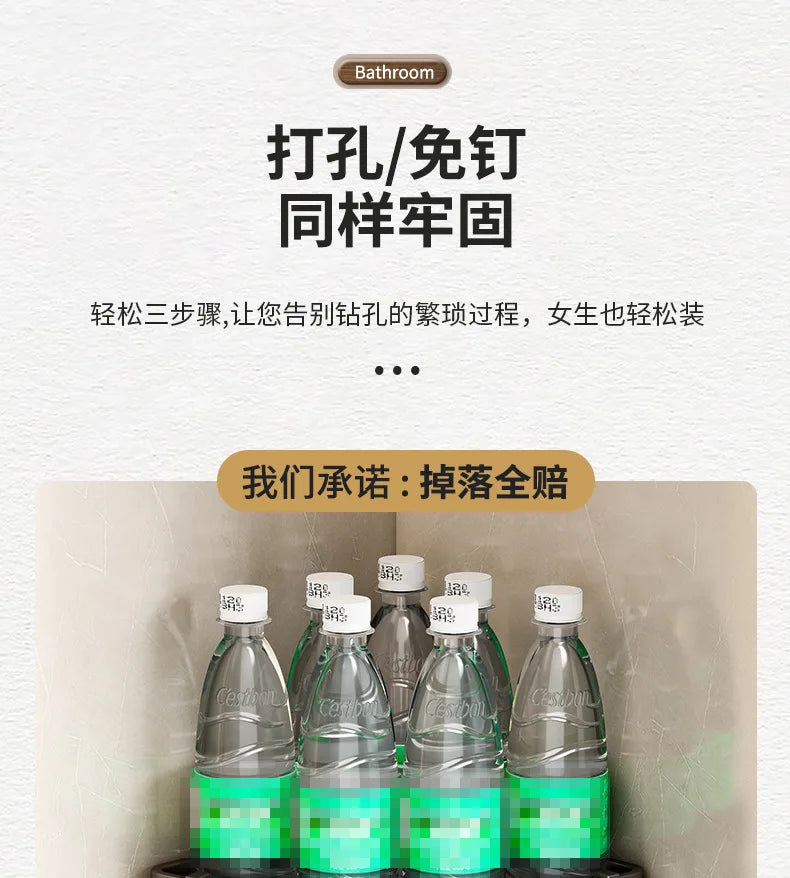 Dreieckiges Wandregal für Badezimmer oder Toilettenbereich. Rechteckiger zusätzlicher Balkon-Aufbewahrungsraum für kleine Badezimmer