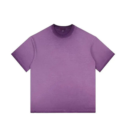 Retro Style Short-sleeved Gradual Change T-shirt Men's and Women's Casual Fashion Loose Simple Cotton Crew Neck Bottoming Shirt.