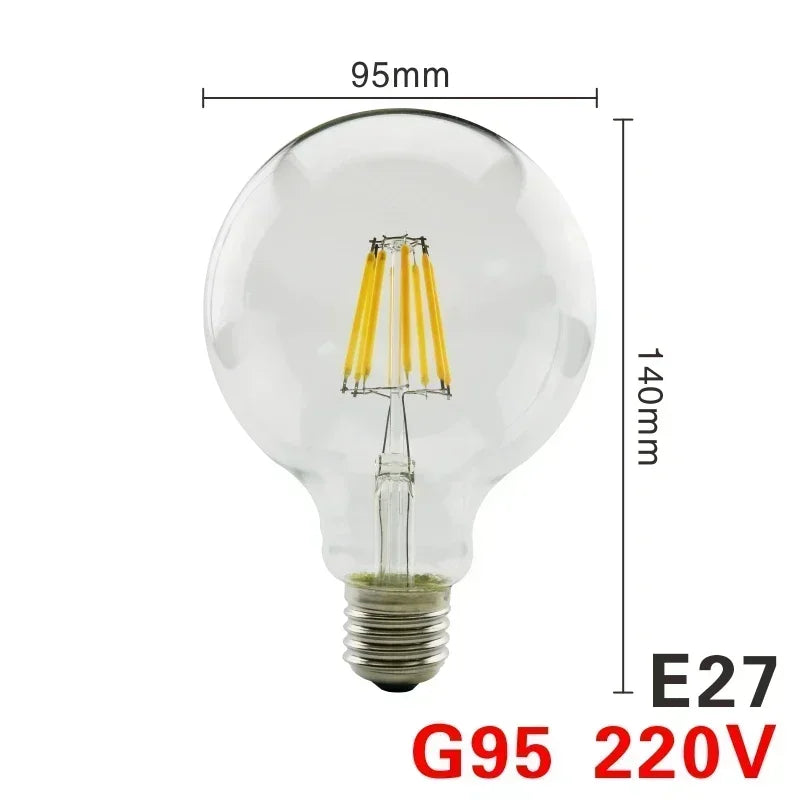 LED Retro Edison Glühbirne E14 E27 AC 220V 2W 4W 6W 8W Vintage Glas lampe C35 G45 A60 St64 G80 G95 G125 LED Filament Licht Wohnkultur.