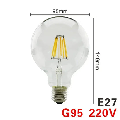LED Retro Edison Glühbirne E14 E27 AC 220V 2W 4W 6W 8W Vintage Glas lampe C35 G45 A60 St64 G80 G95 G125 LED Filament Licht Wohnkultur.