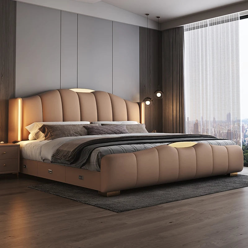 200 x 220 cm Rahmen-Kopfteil, Hochzeitsbett, Hauptschlafzimmer, Kingsize-Doppelbett, 3 Schubladen, Aufbewahrung, luxuriöse Schlafzimmermöbel in voller Größe