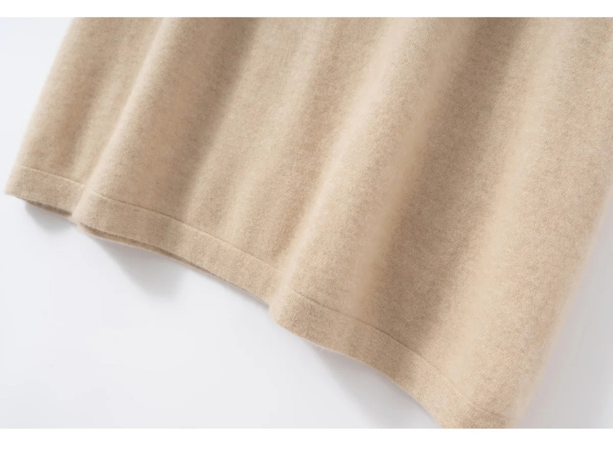 Pure cashmere half skirt, A-line loose, hip-hugging, high-end and exquisite long knitted hip-hugging skirt for autumn and winter.