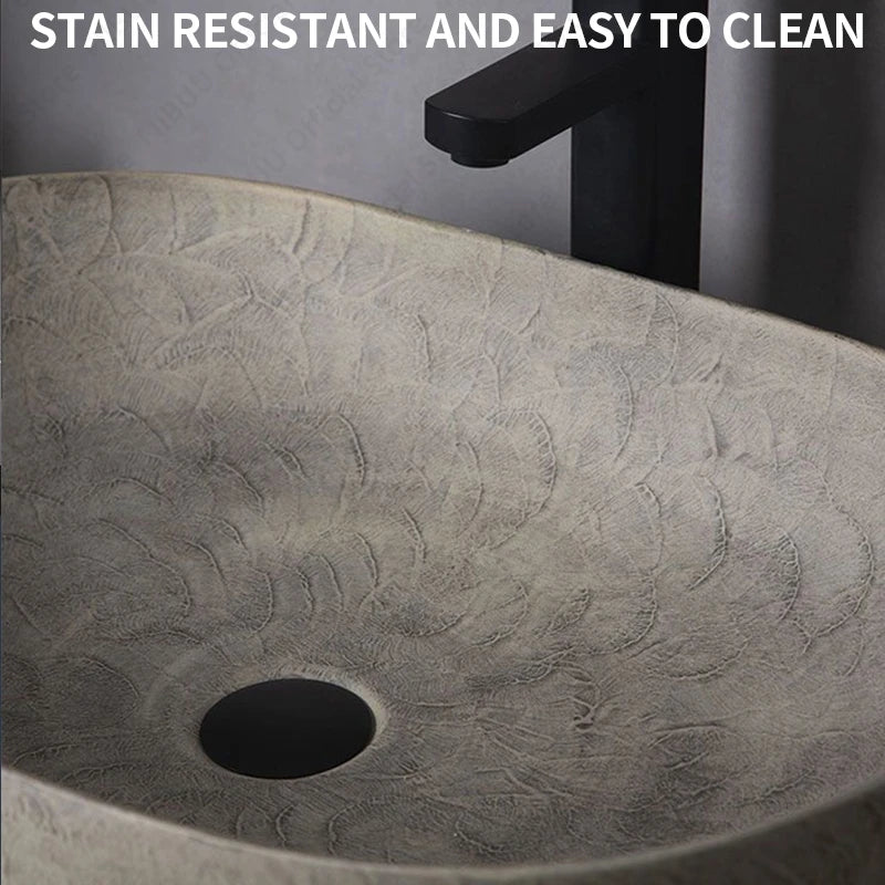 Keramik-Tischwaschbecken, ovales Badezimmergefäß, Waschbecken, Schüssel über der Theke, Kunstbecken, Toilette, Balkon, Waschtisch, Waschbecken, Arbeitsplatte, Waschbecken