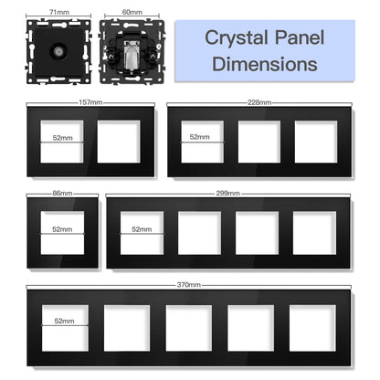 BSEED Zigbee-Schaltmodule Smart Click Lichtschalter Teile Schwarzer Glasrahmen DIY Kombination Wandsteckdosen USB-Anschluss E-Serie.