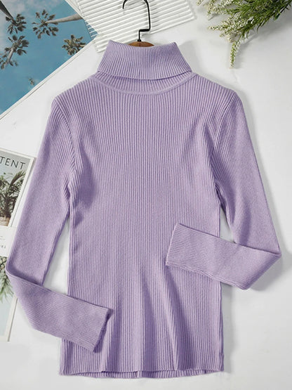 JMPRS Rollkragenpullover Frauen Mode Einfache Winter Pullover Jumper Hohe Elastische Gestrickte Herbst Weibliche Grundlegende Tops Casual Bluse