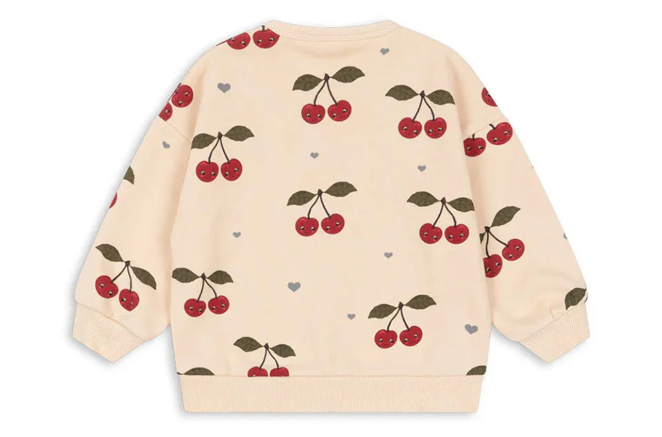 Konges Slojd AW Baby Girls Sweatshirts + Pants 2 Pcs Sets Lambswool Cherry Jackets Kids Clothes Girls Print Dresses Coats 1-9Yrs
