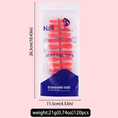 120Pcs Glossy White Almond Press on Nails Medium Full Cover False Nail Tips for Women Elegant Nail Art Extension Fake Fingertip.