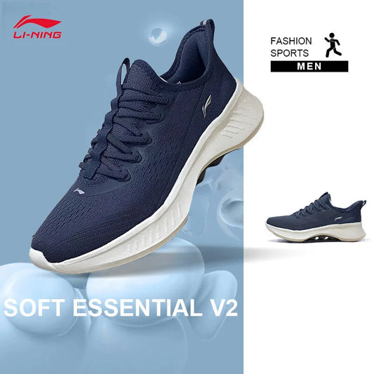LI-NING SOFT ESSENTIAL V2 men Casual Walking Shoes Cushion Slip-on Comfortable Sports Sneakers shoes AGLV021.