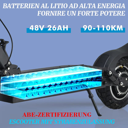 JOYOR Y8-S Electric Scooter 500W EScooter 48V 26 Ah Speed 20km/h Range 55-75km 10” Inflatable Tires Electric Scooters with ABE.