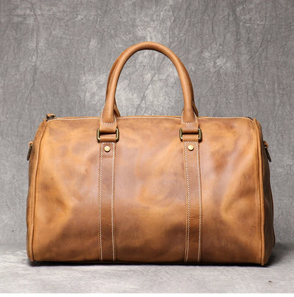Vintage Herren Rindsleder Business Kurzstrecken tragen Handgepäck taschen große Kapazität Reisetasche einfache Umhängetaschen.