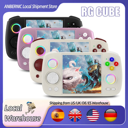 ANBERNIC RGCube Handheld Game Console Android 13 Game Player 3.95" IPS Screen Unisoc T820 RGB Lighting RG Cube dual high-Speaker.