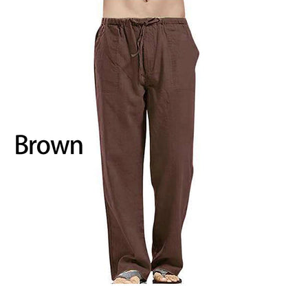 Spring Linen Wide Men Pants Korean Trousers Oversize Cotton Streetwear Male New Yoga Pants Casual Men Clothing Sweatpants.