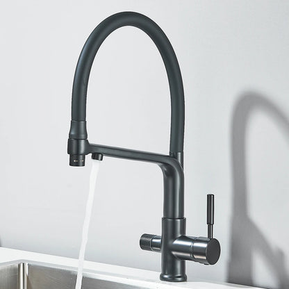 Kitchen Faucet Filtered Water Dual Spout Purification Feature Kitchen Tap 360 Rotation Water Crane For Kitchen