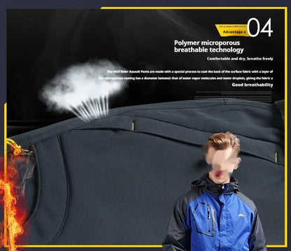 2025 New Trendy Two Wear Outdoor Windproof and Waterproof Tactical Pants for Men and Women Climbing Work Pants.