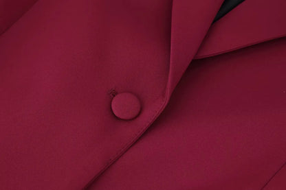 KONDALA 2025 Burgund Quaste Büro Dame Anzüge Einreiher Gerade Blazer + Moderne Gerade Lange Hosen Mode Weiblichen Anzug