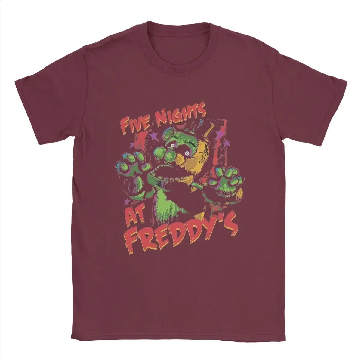 Five Nights Men's T Shirt At Freddys Vintage Tees Short Sleeve Round Collar T-Shirt Pure Cotton Plus Size Clothing