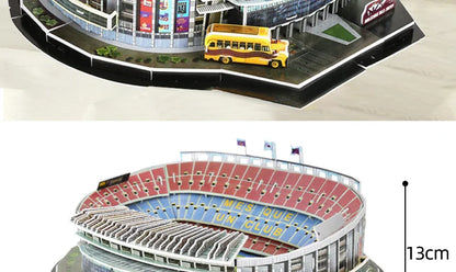 3D Football Stadium Puzzle Paper Model Architecture Kit Adult Kids Craft Building Toy Home Decor Gift Jigsaw Collectible Play.