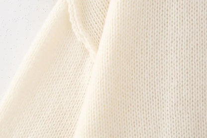 TRAF Women's Bat Sleeve Cardigan Sweater Temperament Lapel Metal Button Decoration Fashion Jacket Casual Commuter Women's Tops