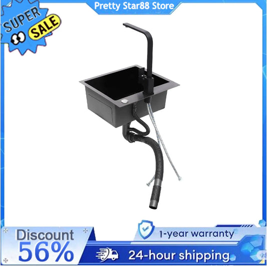 Edelstahlspüle, gut abdichtendes modernes Küchenspülbecken mit Abflusskorb für Häuser/Restaurants/Wäschezimmer