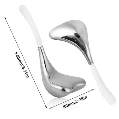 Facial Massage Cryo Spoon Facial Skin Care Ice Globes Stainless Steel Cooling Spa Globes Ice Globe Roller 2-in-1 for Face Eyes.