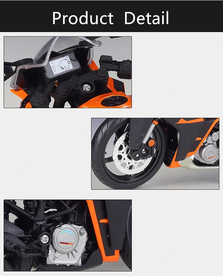 Bburago 1:12 KTM RC 390 Alloy Racing Motorcycle Model Diecast Metal Street Sports Motorcycle Model Simitation Childrens Toy Gift.